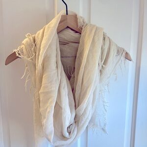 Chan Luu Cashmere Silk Scarf White Eggshell